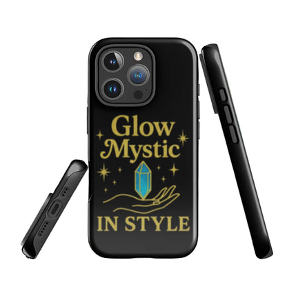 Glow Mystic In Style iPhone Case with mystical crystal design, durable dual-layer protection, and precise port cutouts for full functionality.