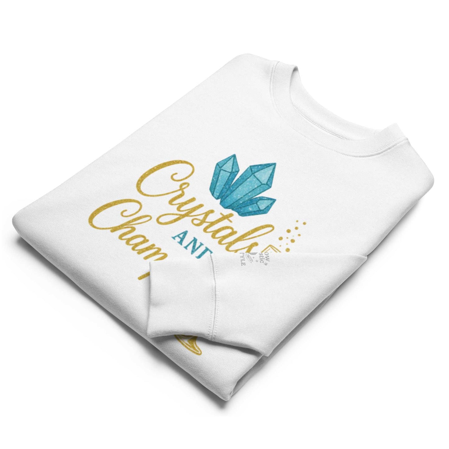 duurzaam Crystals and Champagne Eco Sweatshirt van biologisch katoen met kristalprint en luxe uitstraling