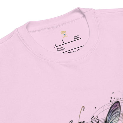 Comfy sweatshirt with mystic dragonfly and wildflower art in soft lavender unisex fit