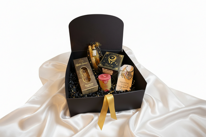 Mini Manifestation Ritual Box with manifestation candle, chakra candle, Palo Santo sticks, crystals, keychain, and luxury packaging for self-love and energy cleansing rituals.