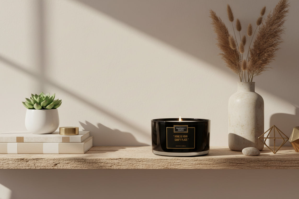Luxe XL geurkaars in interieursetting – Glow Ritueel kaars voor warme en serene sfeer